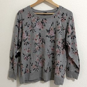 TORRID - GREY FLORAL RAGLAN SWEATSHIRT